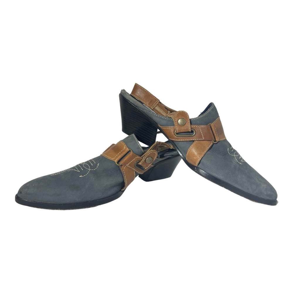 Circle S Heels Womens Size 8 Blue Suede Western Slingback Cowboy Stirup